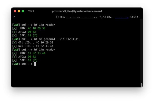 How to change UID of Mifare Classic S70 4K Tag with Proxmark3 X ...