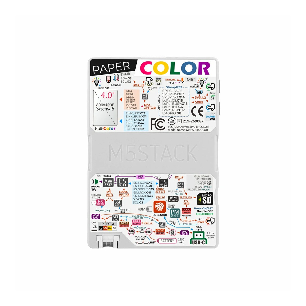 M5Paper Color – ESP32-S3 Dev Kit with 4" Full-Color E-Ink Display - Image 10