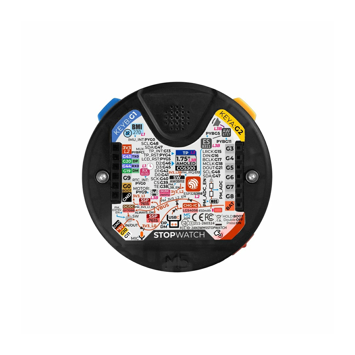 M5Stack StopWatch - ESP32-S3 Round AMOLED Touch Development Board - Image 7