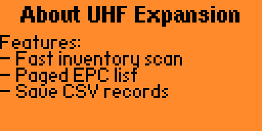 Flipper Zero UHF Expansion application action menu