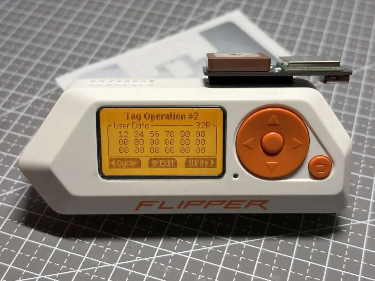 User Data bank displayed in UHF Expansion 1.1 on Flipper Zero