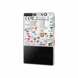 Rear view of PaperMono Standard showing its labeled hardware and LoRa NFC circuitry