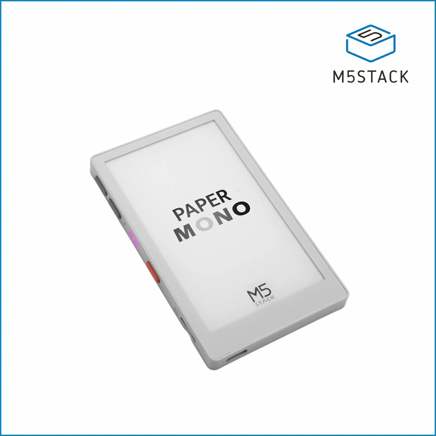 M5Stack PaperMono Standard with LoRa and NFC on a white background
