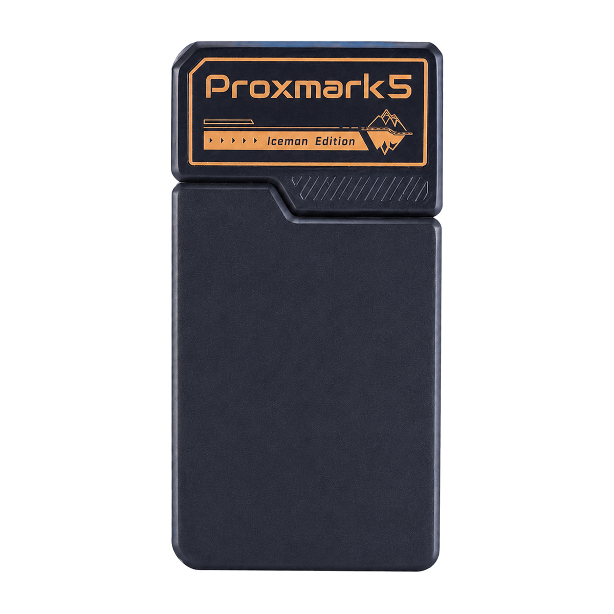 Proxmark5 Iceman Edition black-and-gold tri-band RFID research device on white background