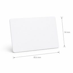 Blank white TID changeable UHF magic card measuring 85.6 × 54 mm