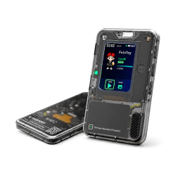 TRAE AI Card transparent wearable device front and back view