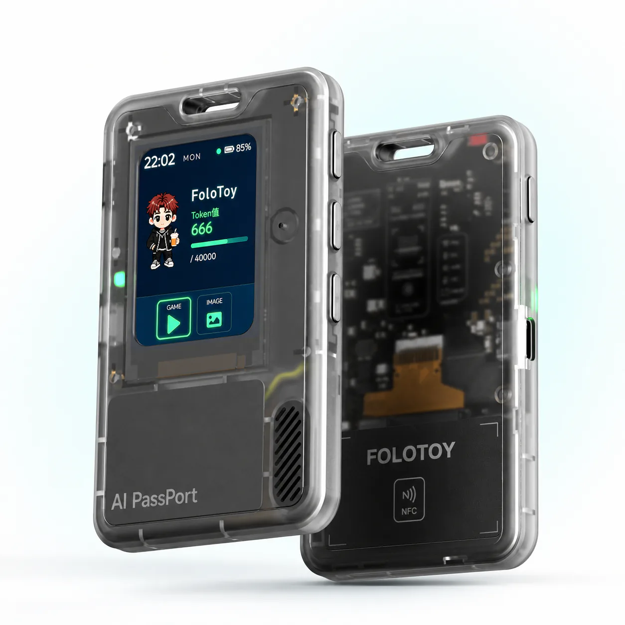 TRAE AI Card open wearable AI Passport front and back