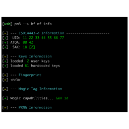 Proxmark3 7-byte UID and Gen1a detection